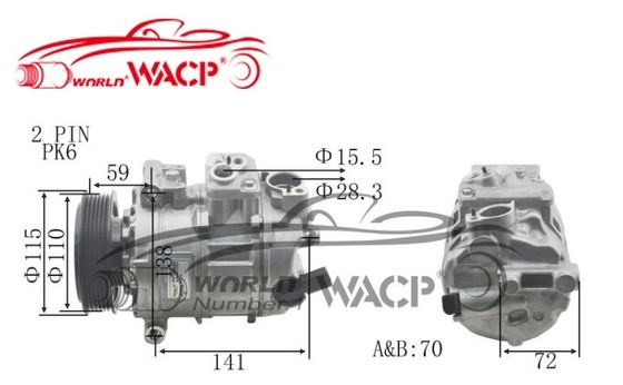 DCP32045 車両 7SEU 圧縮機 Audi A3 フォルクスワーゲン・ゴルフ WXAD025
