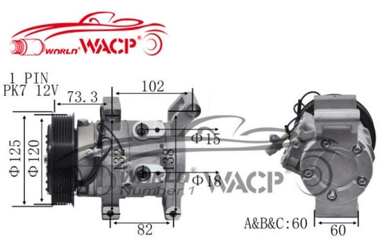 2473006840 トヨタヒルクスビゴ 2003-2007 WXTT016用の自動エアコンコンプレッサー
