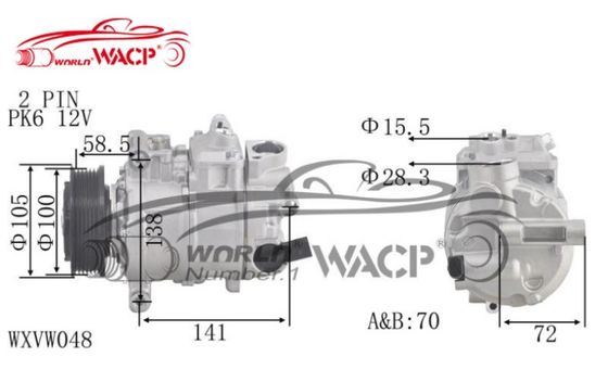 DCP32065 コンプレッサー 車用エアコン VW T5 アマロック マルチバン WXVW048