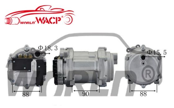 WXHB055 車用エアコン部品のためのユニバーサル電気交流圧縮機 WXHB055